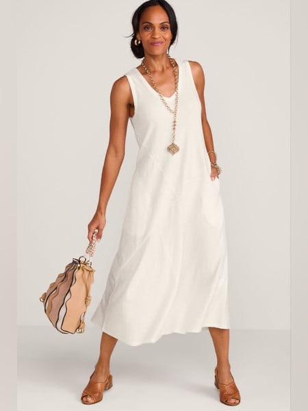 Soft Surroundings Maxi Dress -Cotton- Model Photo Is Midi- This Is Maxi
